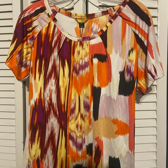 NWT Colorful SoCa by St. John blouse size medium and 100% silk - Picture 7 of 12